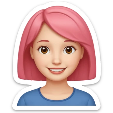 a smiling, bobbed-haired woman sticker