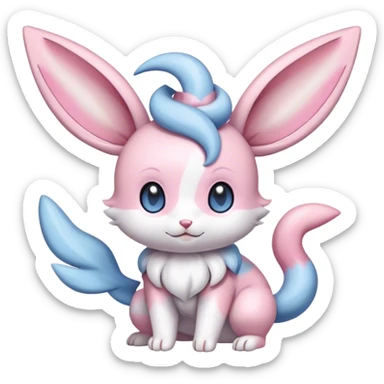 Shiny Cute Sylveon-Espurr-Minccino-hybrid sticker