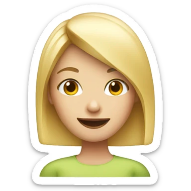 A girl with blonde hair and cooks to eat sticker