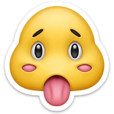 Regular yellow emoji with x as eyes and a tongue hanging out to the side like it is dead and dramatic sticker