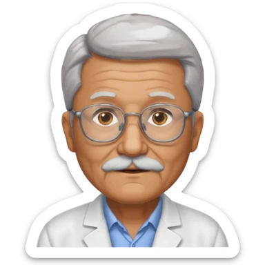 una imagen de un abuelo de 63 años sin bata medica con gafas sticker