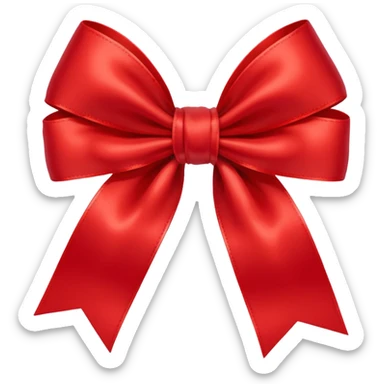 red bow with the "S" logo in the center sticker
