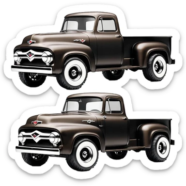 1:10 off-road lcg smoking rusting Arrma Traxxas Basher Wednesday Adam’s 1954 blackened tarnished hotrod utility streamlined anime Ford extended cab rc bulging pickup (extra wide low-profile pin tires chrome wheels with fenders) sticker