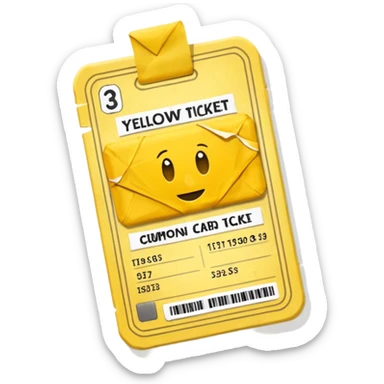 yellow card ticket iPhone style sticker