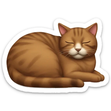 Brownish cat sleep sticker