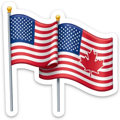 Mix flag Canada and USA sticker