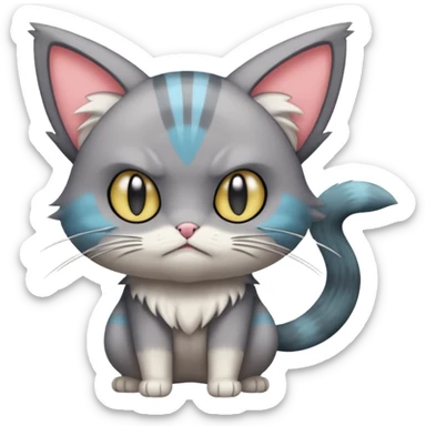 Cartoon Purugly-Glameow-Pokémon-fusion sticker