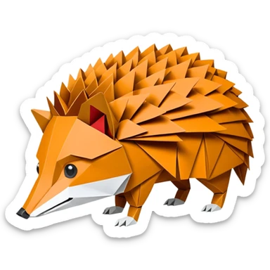 origami hedgehog half fox half hedgehog in color #A8FBD3 sticker
