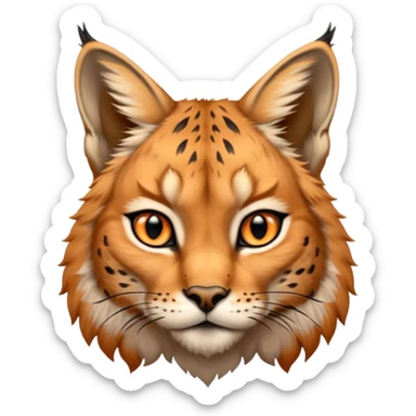 A high-resolution photo-realistic digital illustration of a majestic young lynx, chest upward A high-resolution, photo-realistic digital illustration of a majestic young Eurasian lynx, shown from the chest upward.  sticker