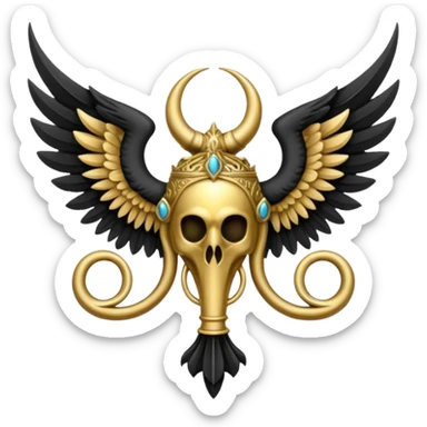 holy emblem with black wings with horn sticker