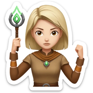 earth bender woman who has powers to shape earth sticker