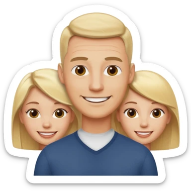Two blonde women and a man with skin head  sticker
