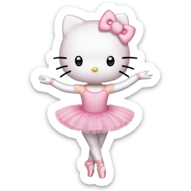 Hello Kitty character in ballet pose with pink tutu sticker