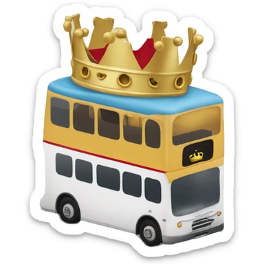 a crown on a double decker bus sticker