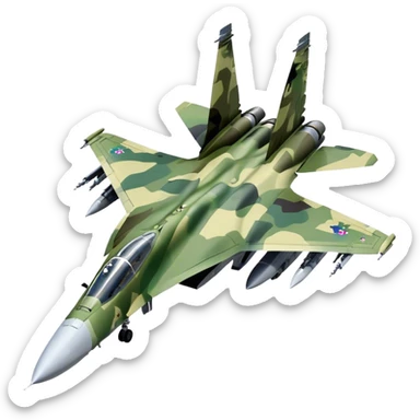 SU-35 Jet - Sukhoi (Model Year: 2020) (Iconic colour: Camouflage green) sticker