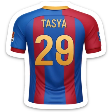 buat custom barcelona nama tasya nomor punggung 29 menghadap belakang sticker