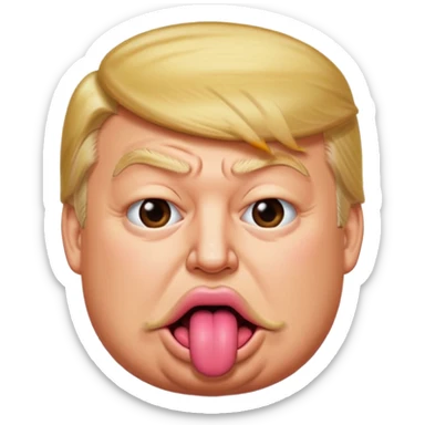 Trump with his super duper fat tongue out sticker