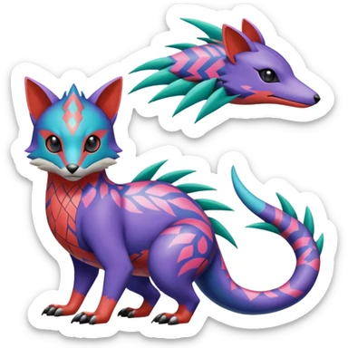  exotic tropical cyber-Sleuth-Loyd-Garmaddon-Litten-Linoone-Noibat-Fakémon-Pokémon-Vernid-creature sticker