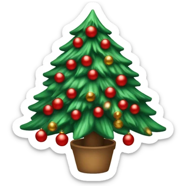 christmas tree with red and green ornaments  sticker