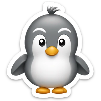 Pingouin gris et blanc avec un petit bec  sticker