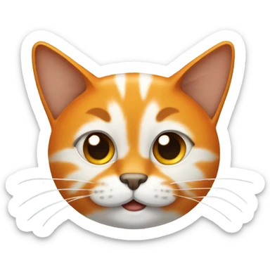 Gato naranja con blanco  sticker