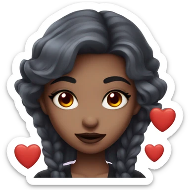 Beautiful vampire girl with heart eyes sticker