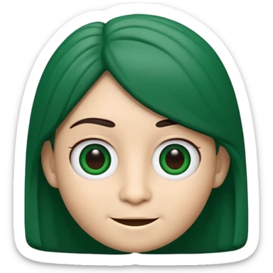 Crie um Memoji/emoji em estilo 3D, com pele verde, expressão assustada, olhos grandes castanhos, sem óculos. Cabelo curto e cacheado, bagunçado, de cor preta. Inclua pequenos detalhes como marcas sutis no rosto, mantendo o estilo cartoon da Apple. Use iluminação suave e fundo branco. sticker
