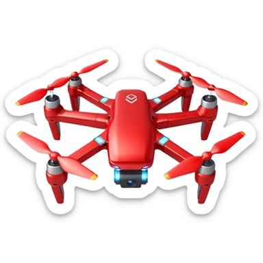 Red Drone – parcel grip + LED light,Courier Drones. sticker