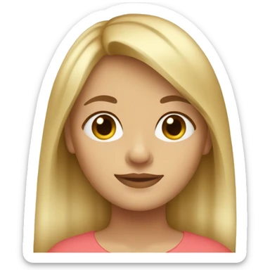 Blonde girl with brown eyes and curtain bangs sticker