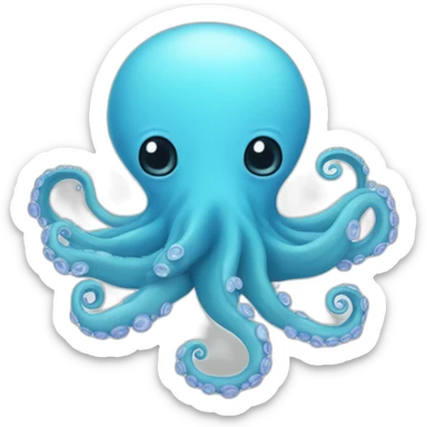 Loving Sky blue Octopus sticker
