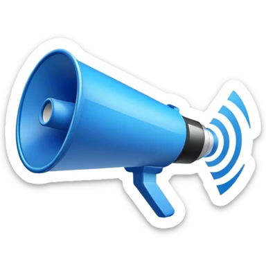 blue loudspeaker in the air without stand sticker