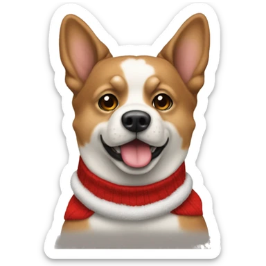 Perro con suéter de navidad sticker