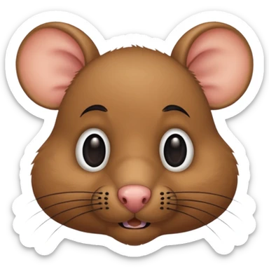 rat with black human mustache sticker