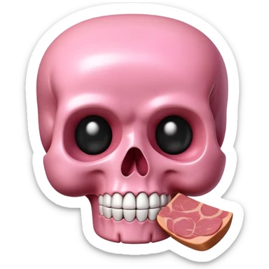 kawaii skull EMOJI made of SPAM MEAT sticker