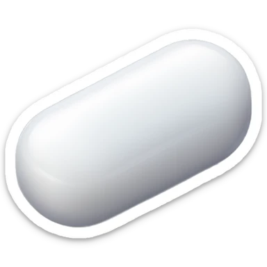 Singular glossy coated oblong pill capsule sticker