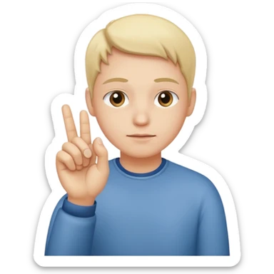 Regular emoji with face looking at peace and has a pinching hand sticker