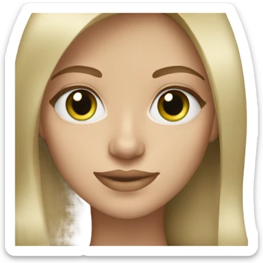 woman with green eyes and straight dark blond hair and beautiful lashes sticker