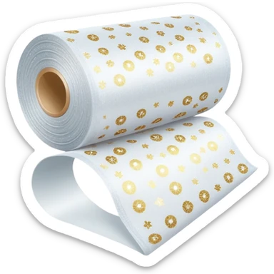 minimalist simple sparkle over a modern roll of patterned fabric, clean contemporary design, no ornamental or holiday elements sticker