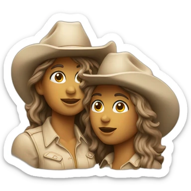 Two statues cowgirl position sticker
