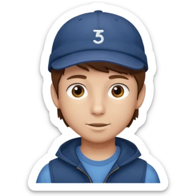 Un niño con gorra pelo castaño  sticker