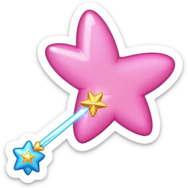shooting star with a pink heart instead of a star at the end of a wand emoji sticker