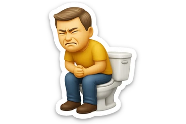 emoji stile iphone che riguarda l'argomento "stipsi/andrò al bagno oggi?", iperrealistico 4k sticker