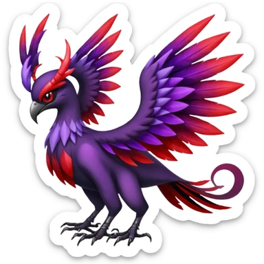 Braviary-Yveltal-Lunala-Fakémon-hybrid-creature (full body)  sticker
