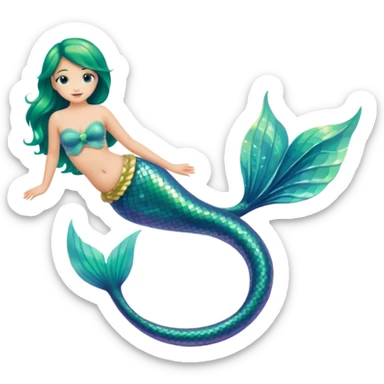 green aqua coloured siren mermaid tail end only sticker