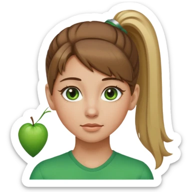 a brown haired girl with blonde highlights in a high ponytail but make her really pretty sticker