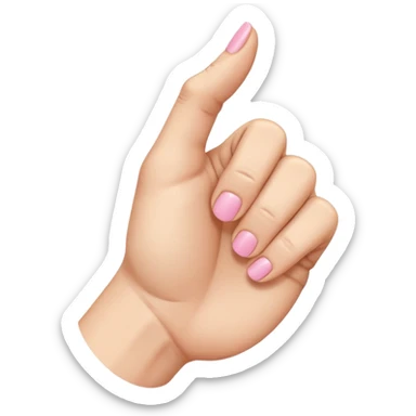 right-facing hand with pinky finger extended forward, other fingers curled into a fist, minimal details, standard system emoji look sticker