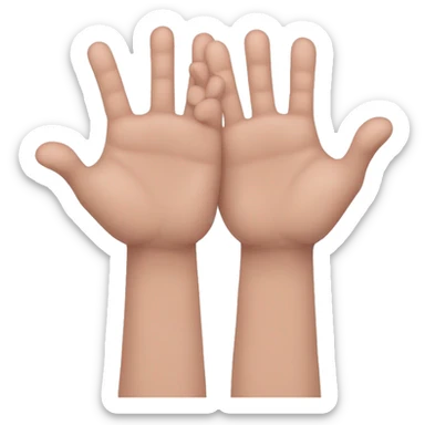 2 hands, with each pinky interlocked, aswell as both index fingers interlocked and the thumbs pressed together sticker