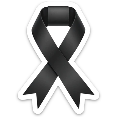 Ruban noir croisé avec 1 boucle sticker