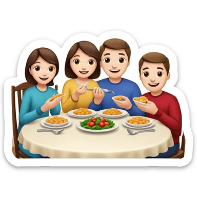 light family having dinner sticker