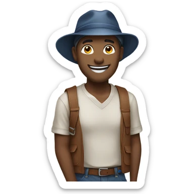 casual male portrait in hat sticker